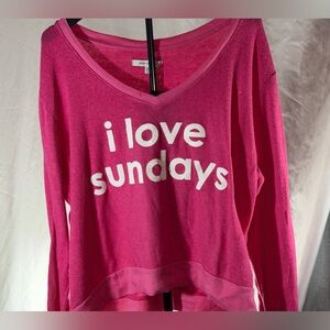 Peace Love World Vibrant Pink Sweater Soft and Cozy Size M/L NWT